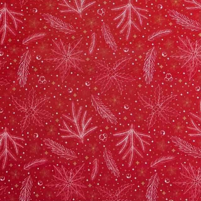 Christmas Printed Mini Matt Merry Red - Ragland Fabrics