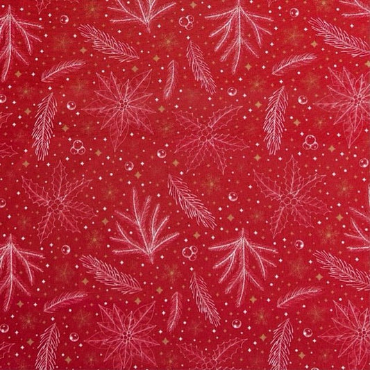 Christmas Printed Mini Matt Merry Red - Ragland Fabrics