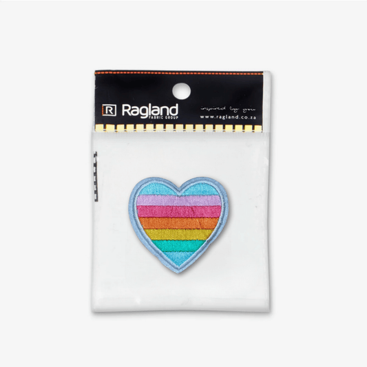Motif Iron On Badge - LOVE HEART - Ragland Fabrics