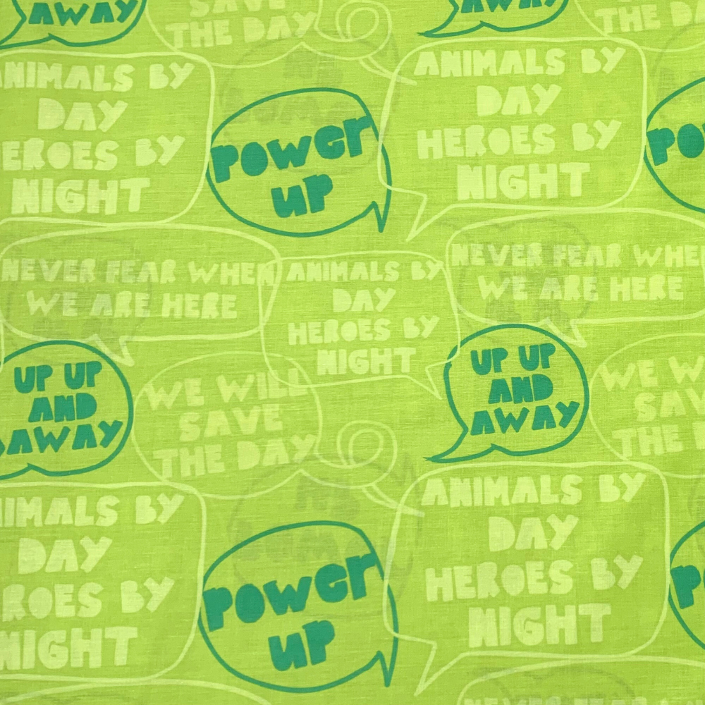 Sheeting Poly Cotton Power Up Heroes-New Product