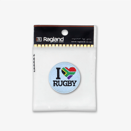 Motif Iron On Badge - I <3 RUGBY - Ragland Fabrics