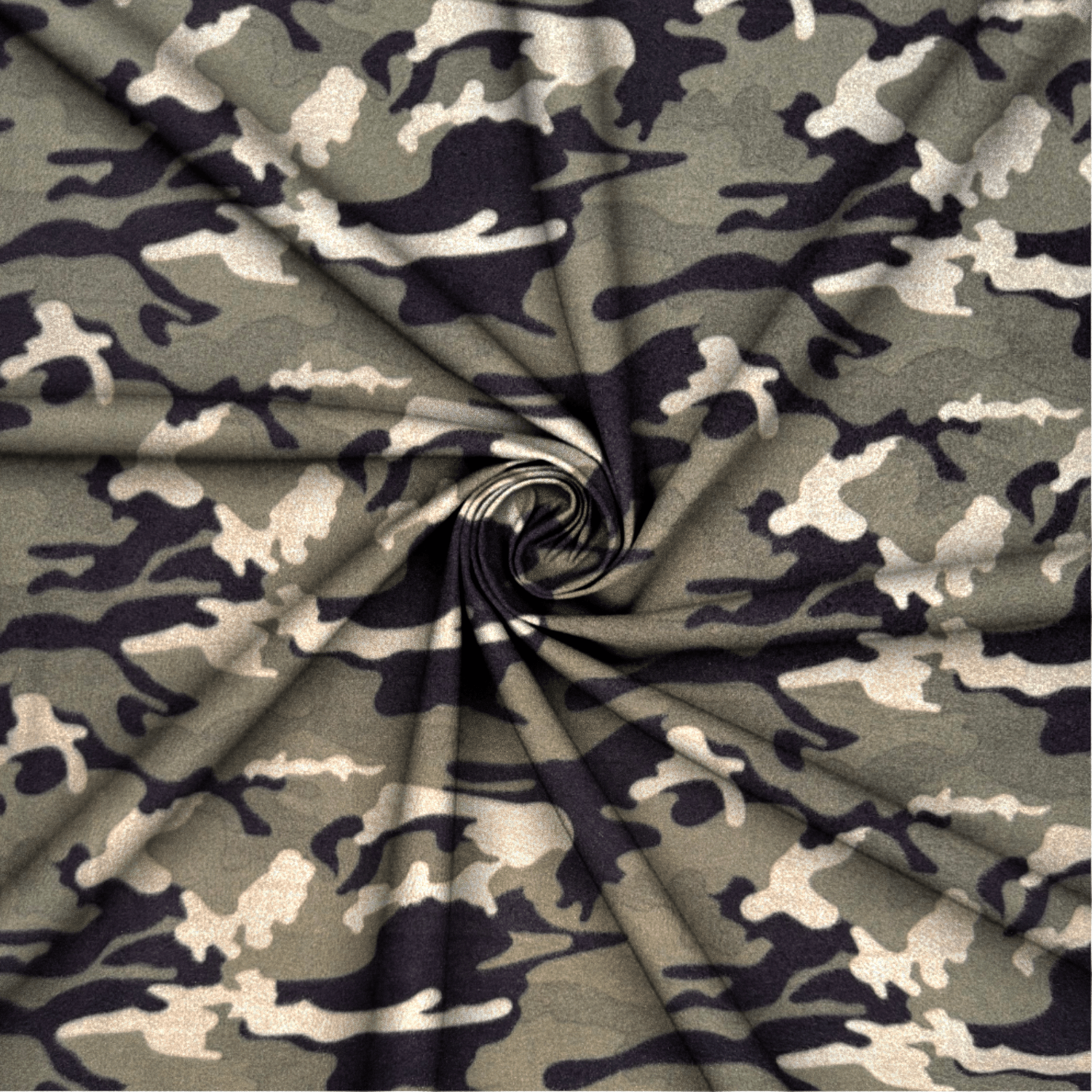 Printed Polar Fleece Camo Green & Sage - Ragland Fabrics