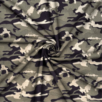 Printed Polar Fleece Camo Green & Sage - Ragland Fabrics