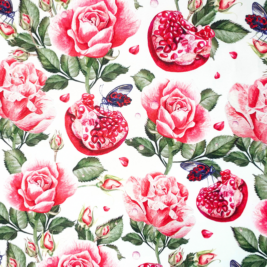 Eco Fabric Pomegranate White 140cm