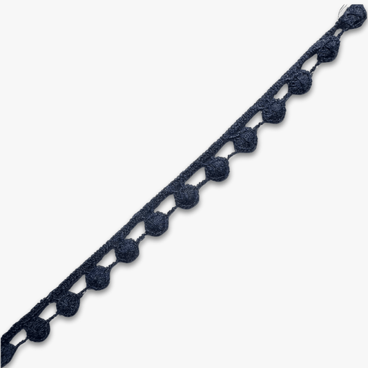 Pom Pom Lace 15mm | Navy - Clearance - Ragland Fabrics