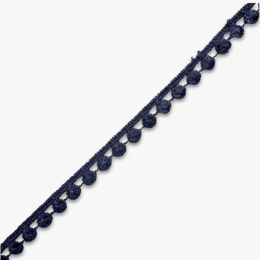 Pom Pom Lace 15mm | Royal Navy - Clearance - Ragland Fabrics