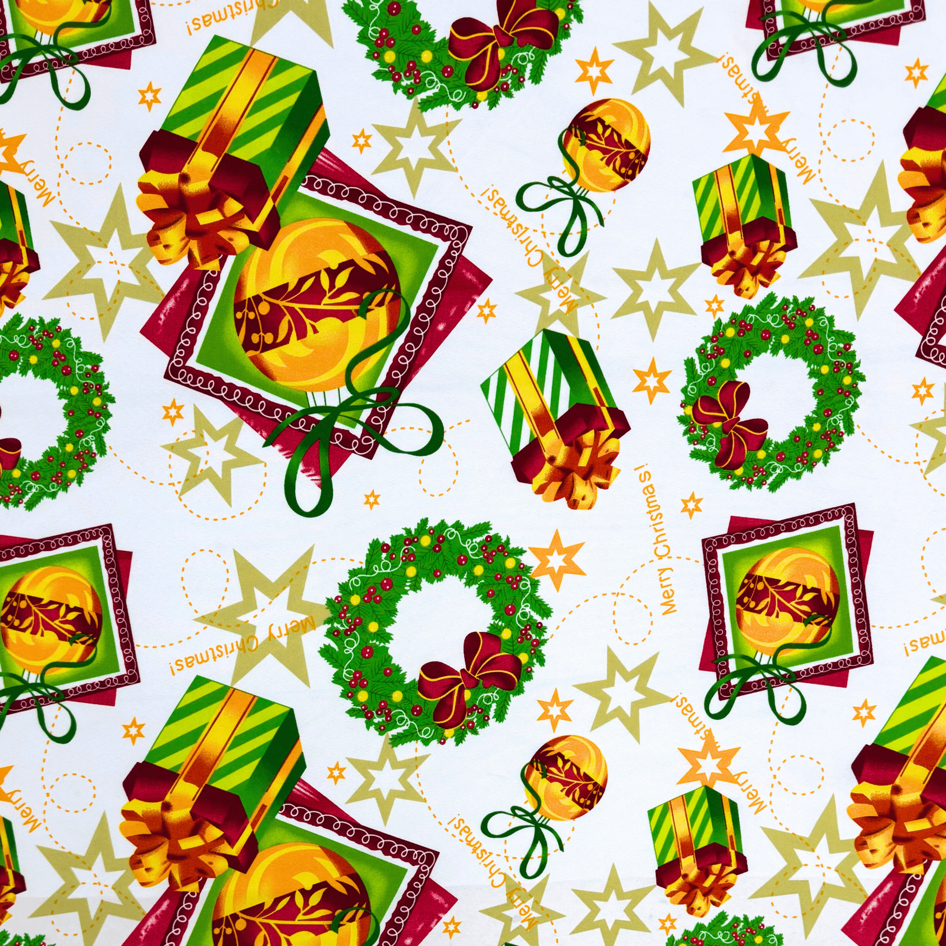 Christmas Printed Mini Matt Wreath - Ragland Fabrics