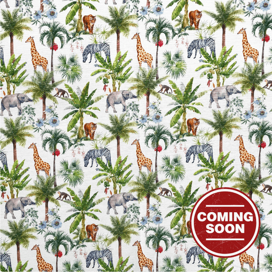 Box Weave Furnishing Tropical Safari White - Ragland Fabrics