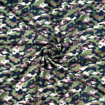 Printed Polar Fleece Camo Green & Brown Mini