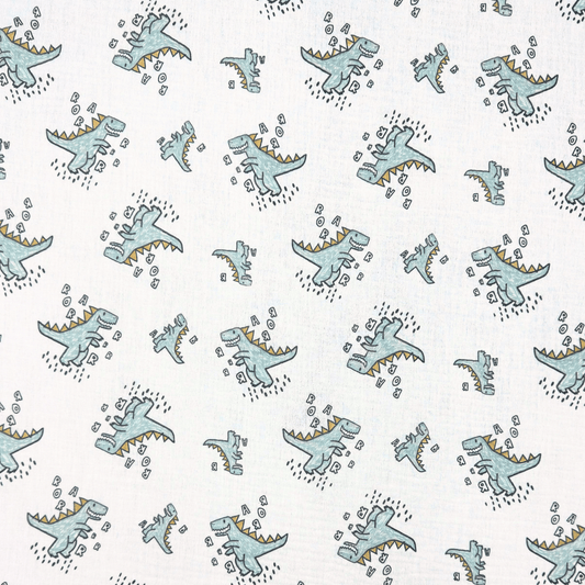 Printed Muslin Dinosaur - Ragland Fabrics