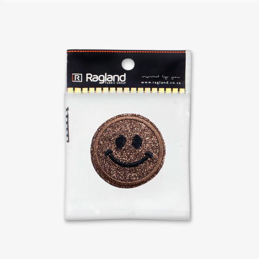 Motif Iron On Badge - SMILEY BROWN