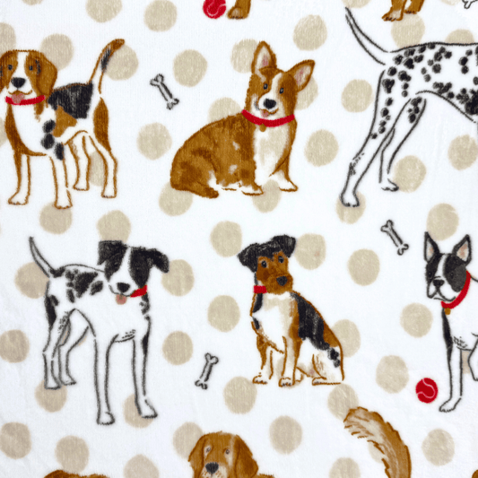 Printed Mongolian Fleece Doggy Dayz - Ragland Fabrics