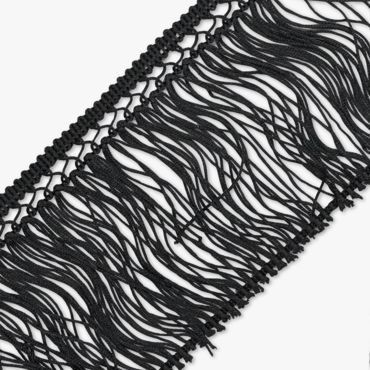 Fringe Dbl Sided Black 95mm - Ragland Fabrics