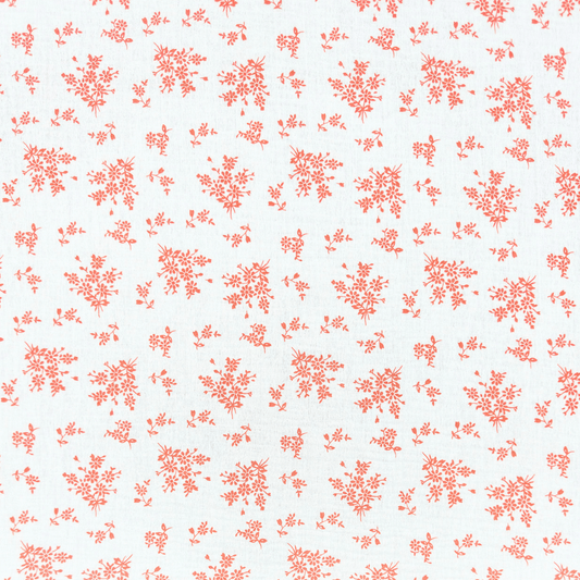 Printed Muslin Orange Flora - Ragland Fabrics