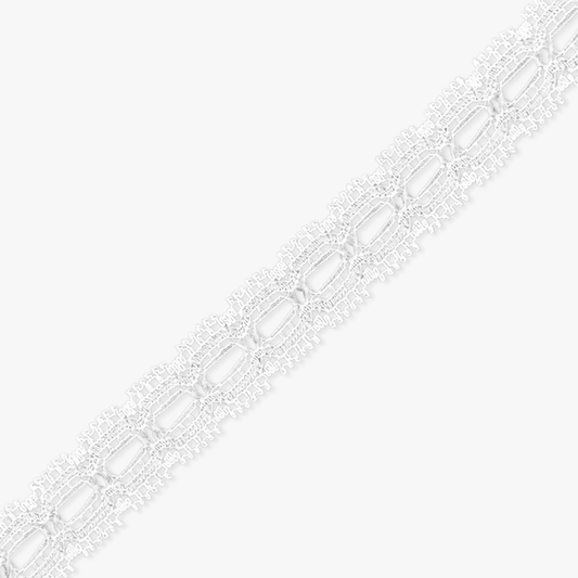 Nylon Lace TBD White Holey 18mm - Ragland Fabrics