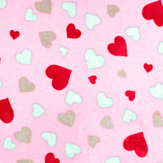 Printed Mongolian Fleece Love - Ragland Fabrics