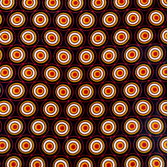 Cotton Wax Prints Kingdom Crest Small Black