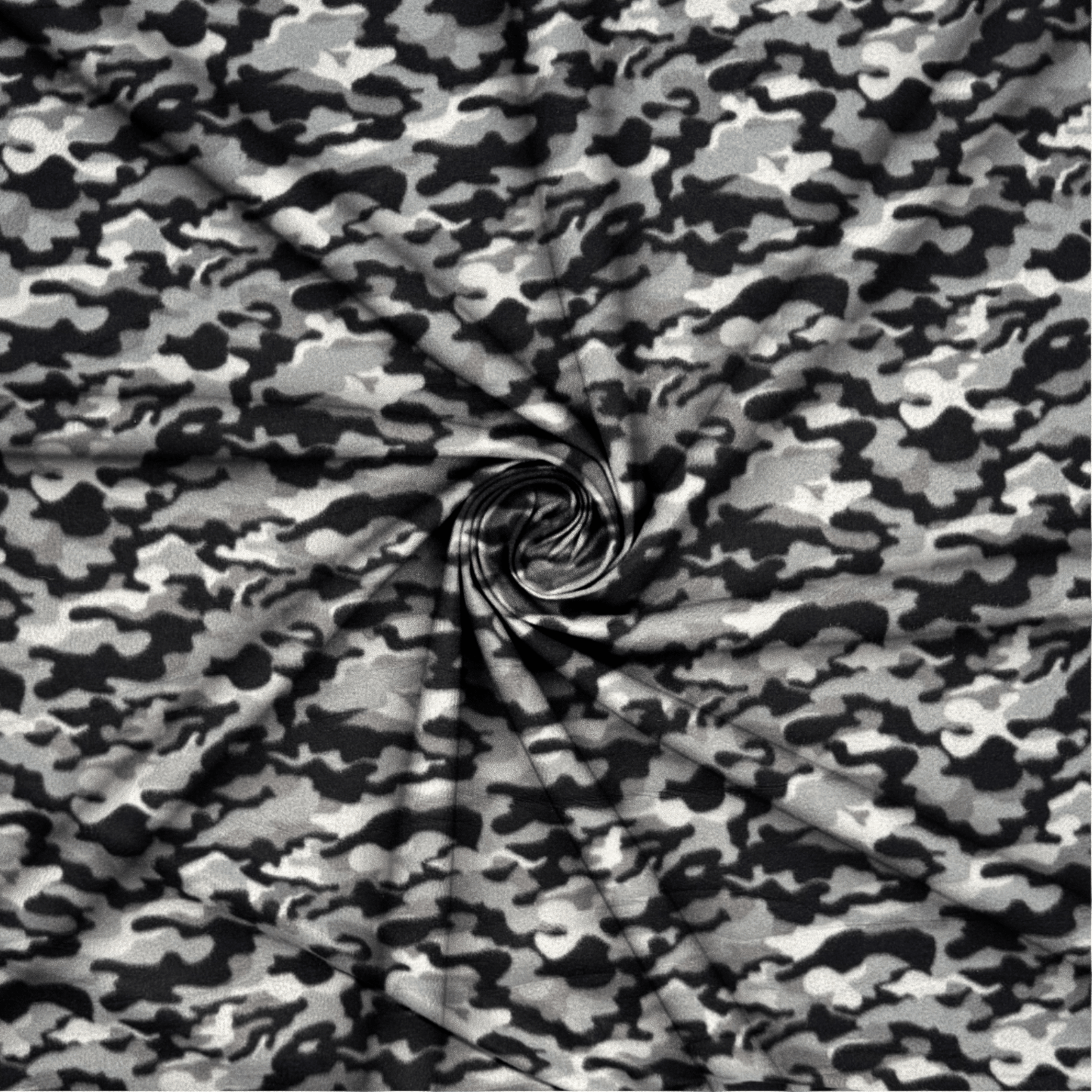 Printed Polar Fleece Camo Black Mini - Ragland Fabrics