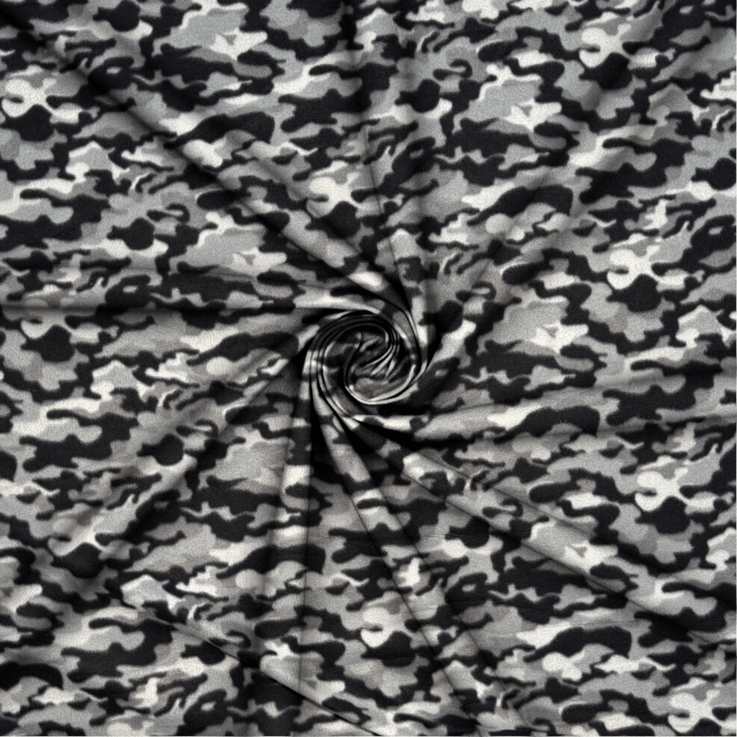 Printed Polar Fleece Camo Black Mini - Ragland Fabrics