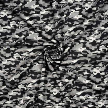 Printed Polar Fleece Camo Black Mini - Ragland Fabrics