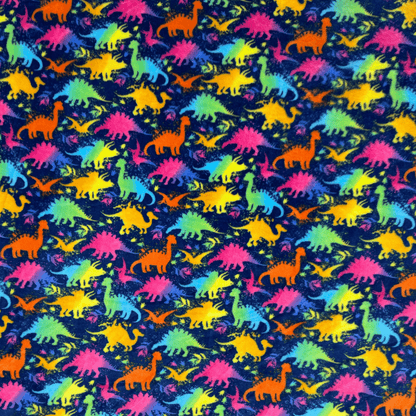 Printed Mongolian Fleece Lumo Dinosaur - Ragland Fabrics