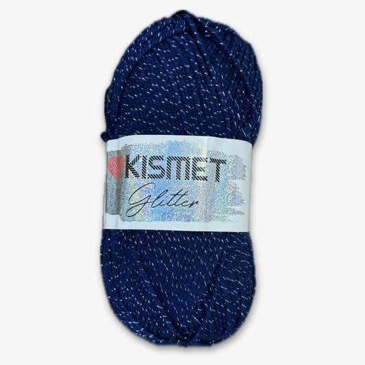 Glitter Dbl Knit Navy #6