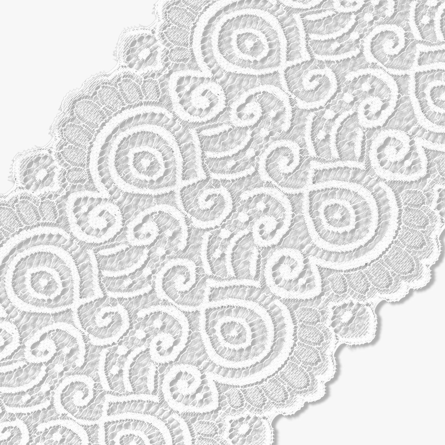 Nylon Lace TBD White Colossal 190mm - Ragland Fabrics