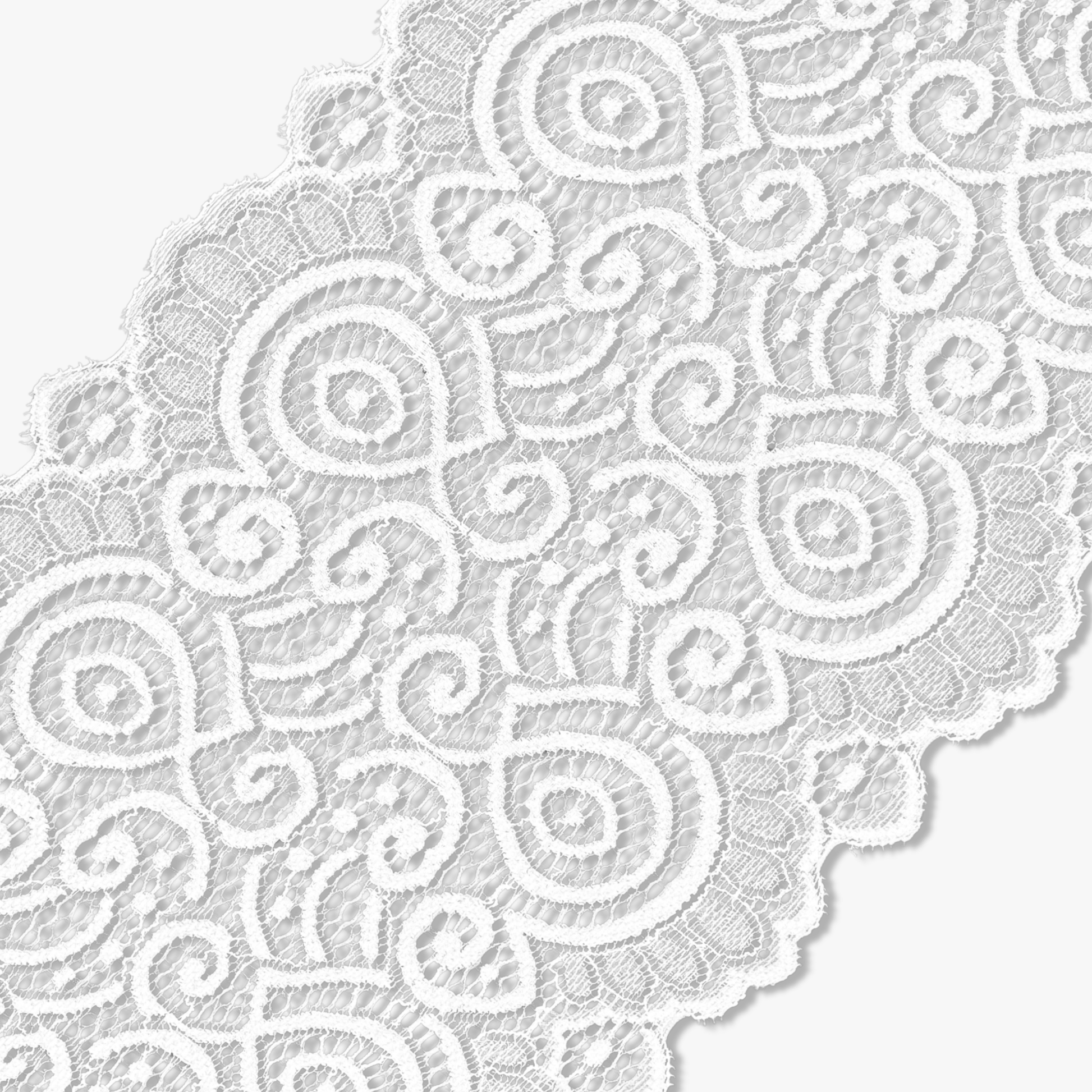 Nylon Lace TBD White Colossal 190mm - Ragland Fabrics