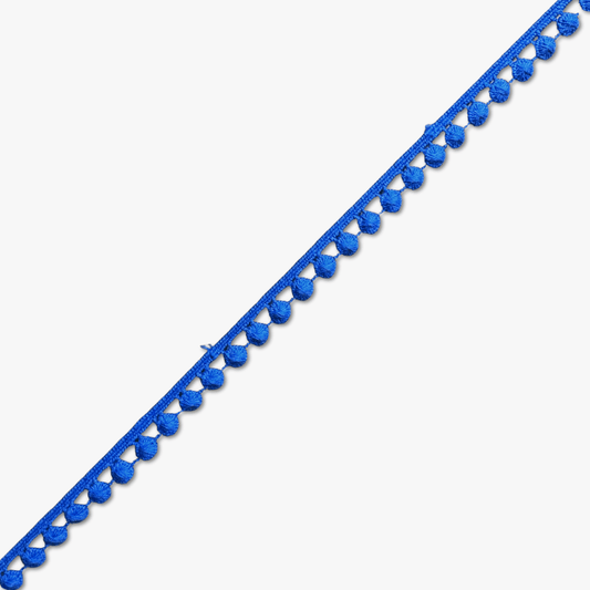 Pom Pom Lace 12mm | Blue (Per Met) - Ragland Fabrics