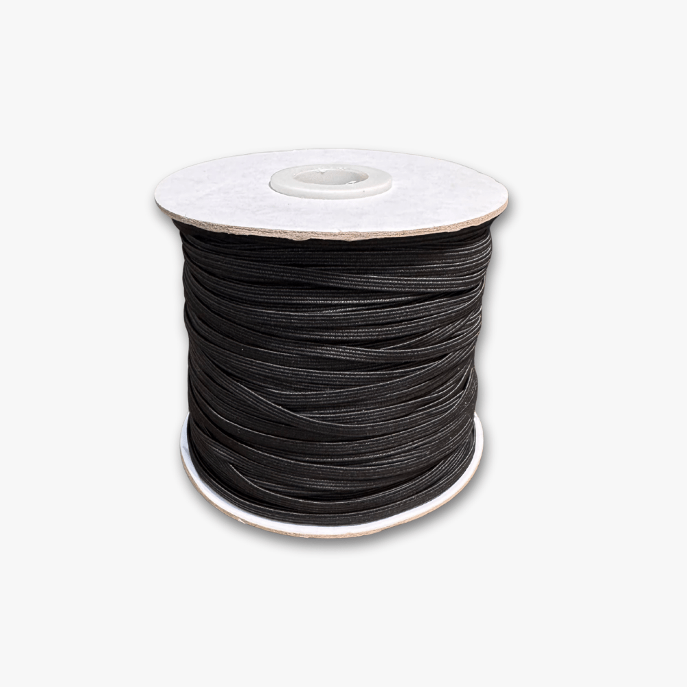 Elastic 4 Cord Black (Masks / Fitted Sheets / Craft) - Ragland Fabrics