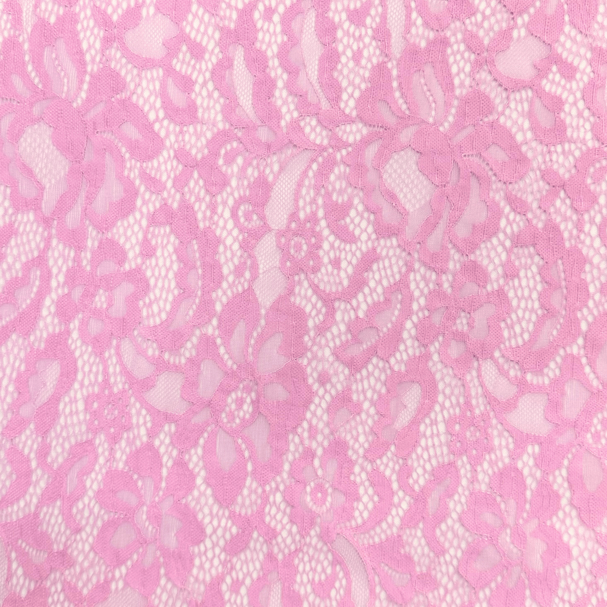 Lace Fabric - Floral Pink - Ragland Fabrics