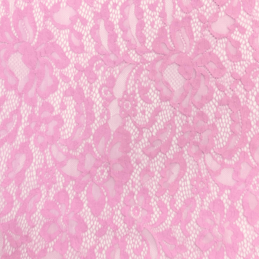 Lace Fabric - Floral Pink - Ragland Fabrics