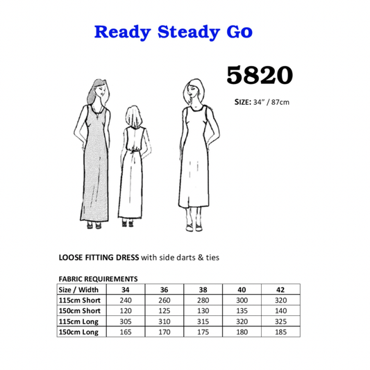 Pattern | Sleeveless Dress 5820 - Ragland Fabrics