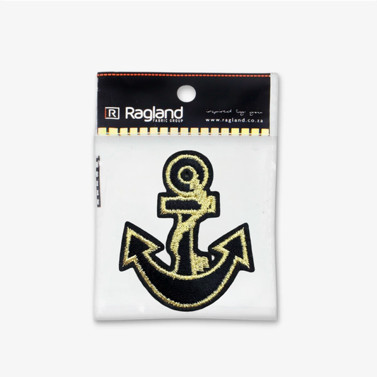 Motif Iron On Badge - ANCHOR GOLDEN