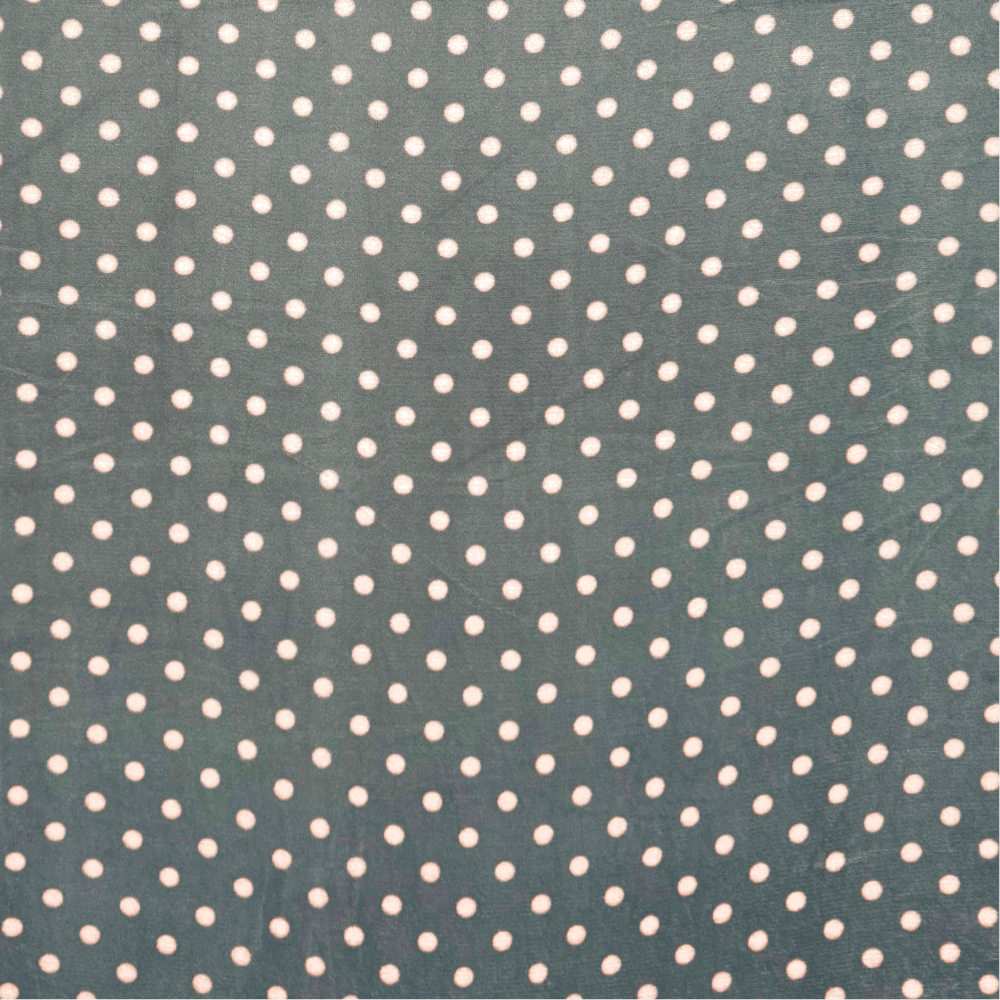 Printed Mongolian Fleece Grey & Pink Dot - Ragland Fabrics