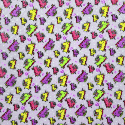 Printed Mongolian Fleece Unicorn Pink - Ragland Fabrics