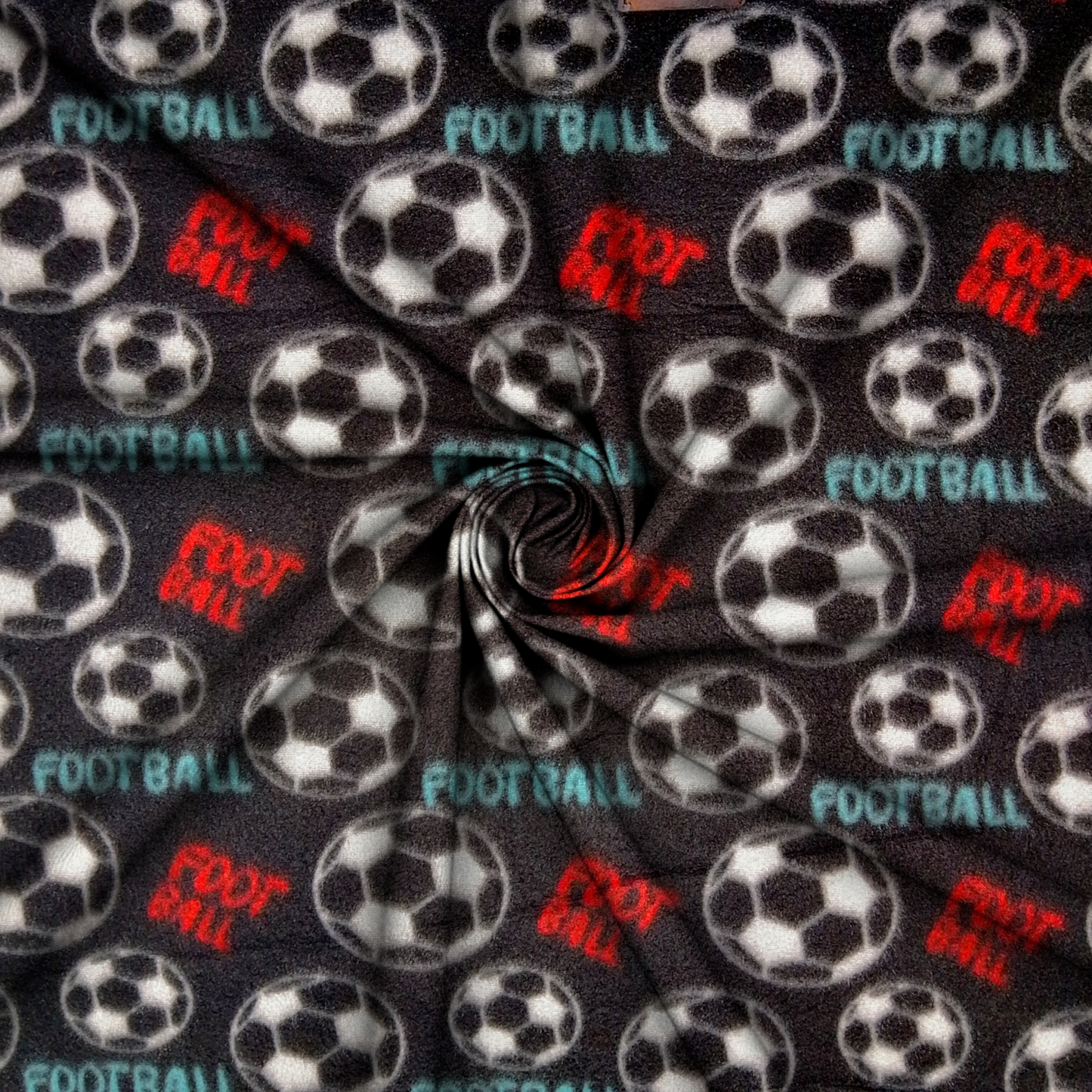 Printed Polar Fleece Football Black