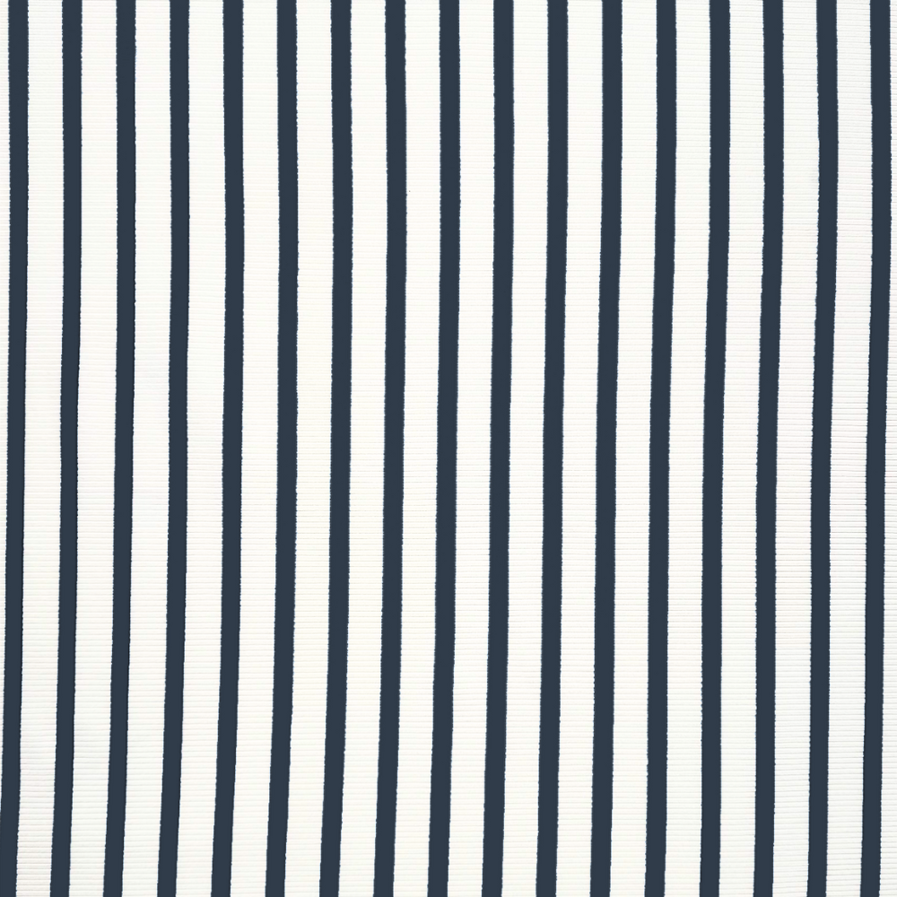 Printed Designer Stripe - Dark Navy Ribbed