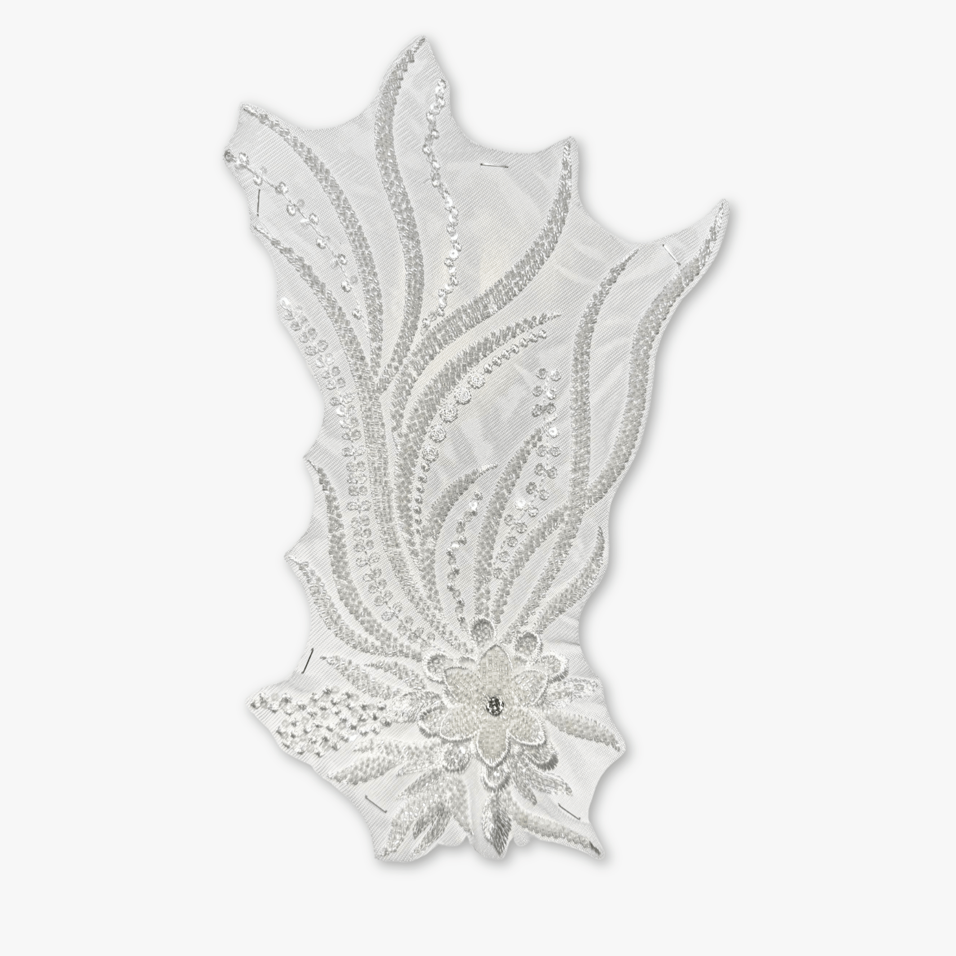 Beaded Bridal Motif - Large Floral - Ragland Fabrics