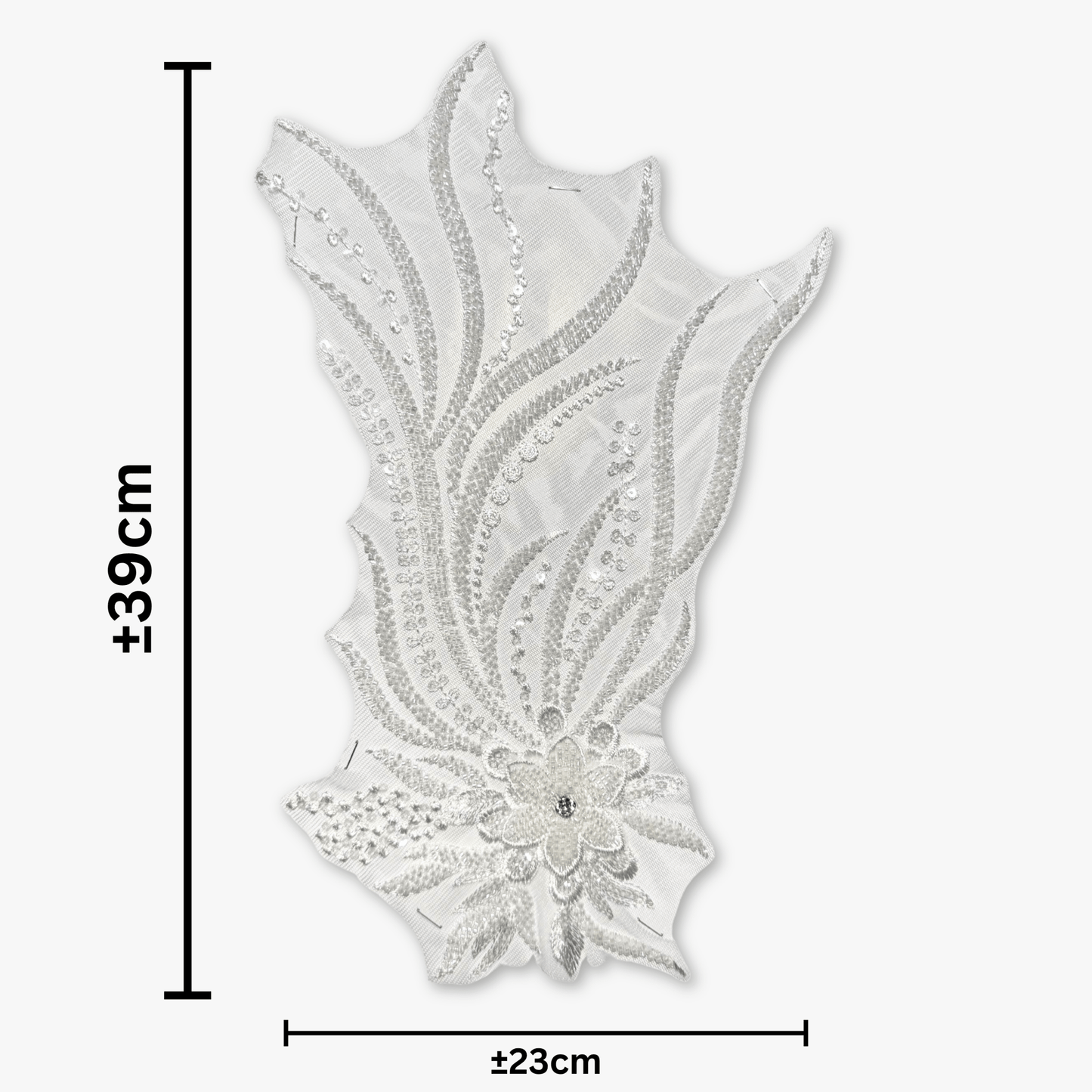 Beaded Bridal Motif - Large Floral - Ragland Fabrics