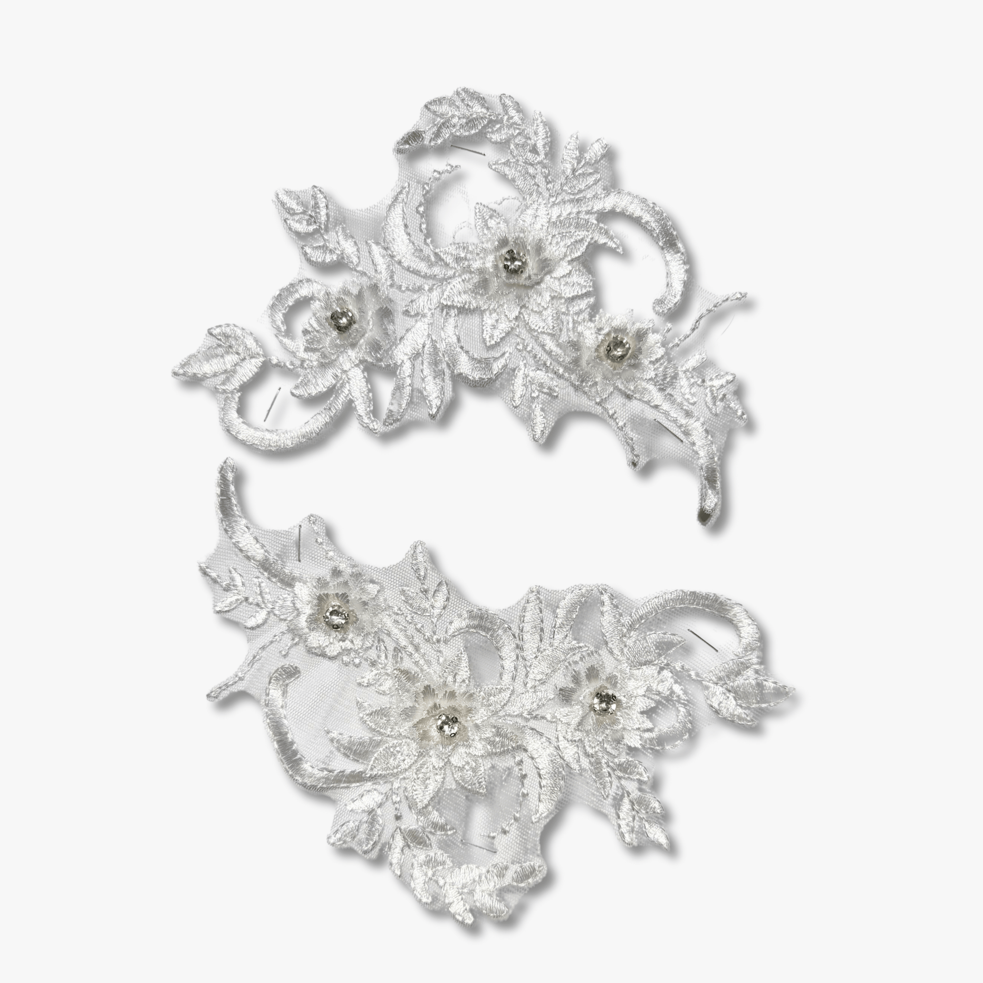 Beaded Bridal Motif - Double Floral - Ragland Fabrics