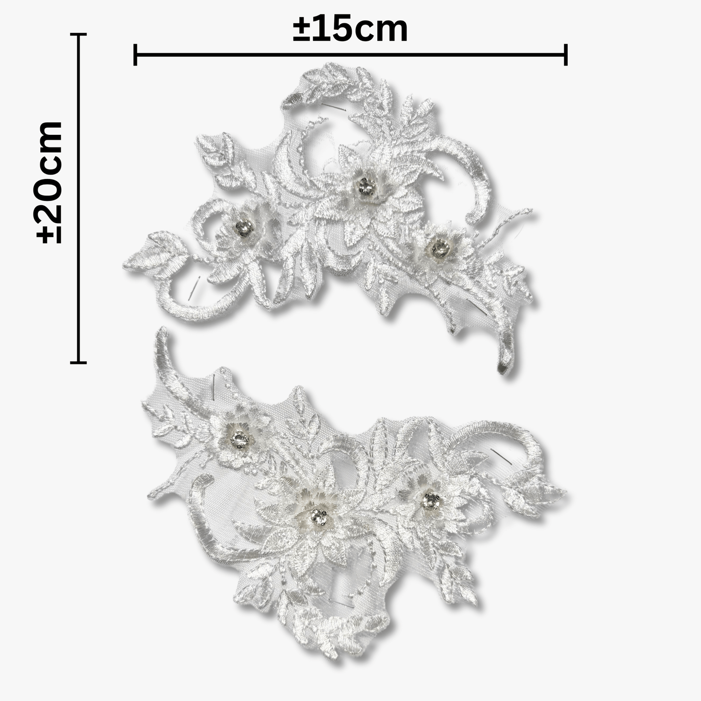 Beaded Bridal Motif - Double Floral - Ragland Fabrics