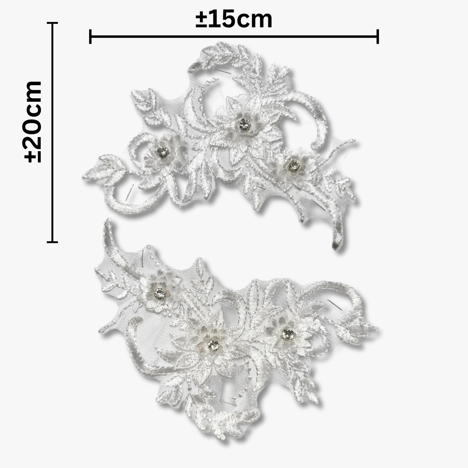 Beaded Bridal Motif - Double Floral - Ragland Fabrics