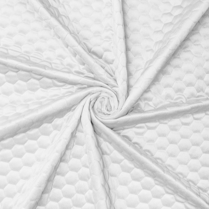 Bellahex Quilted Velvet 140cm Bone White