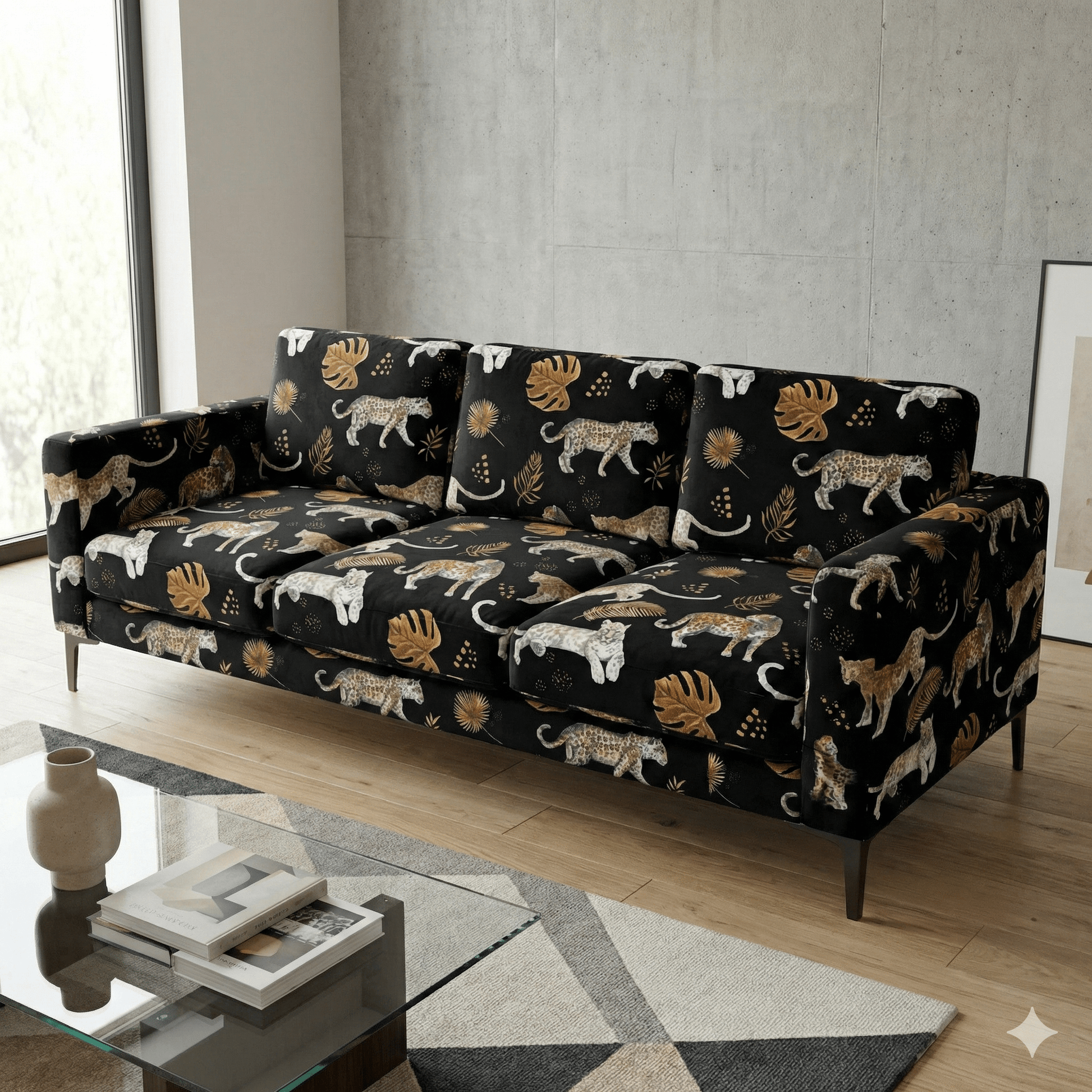 Printed Velvet Leopard Leaf - Ragland Fabrics