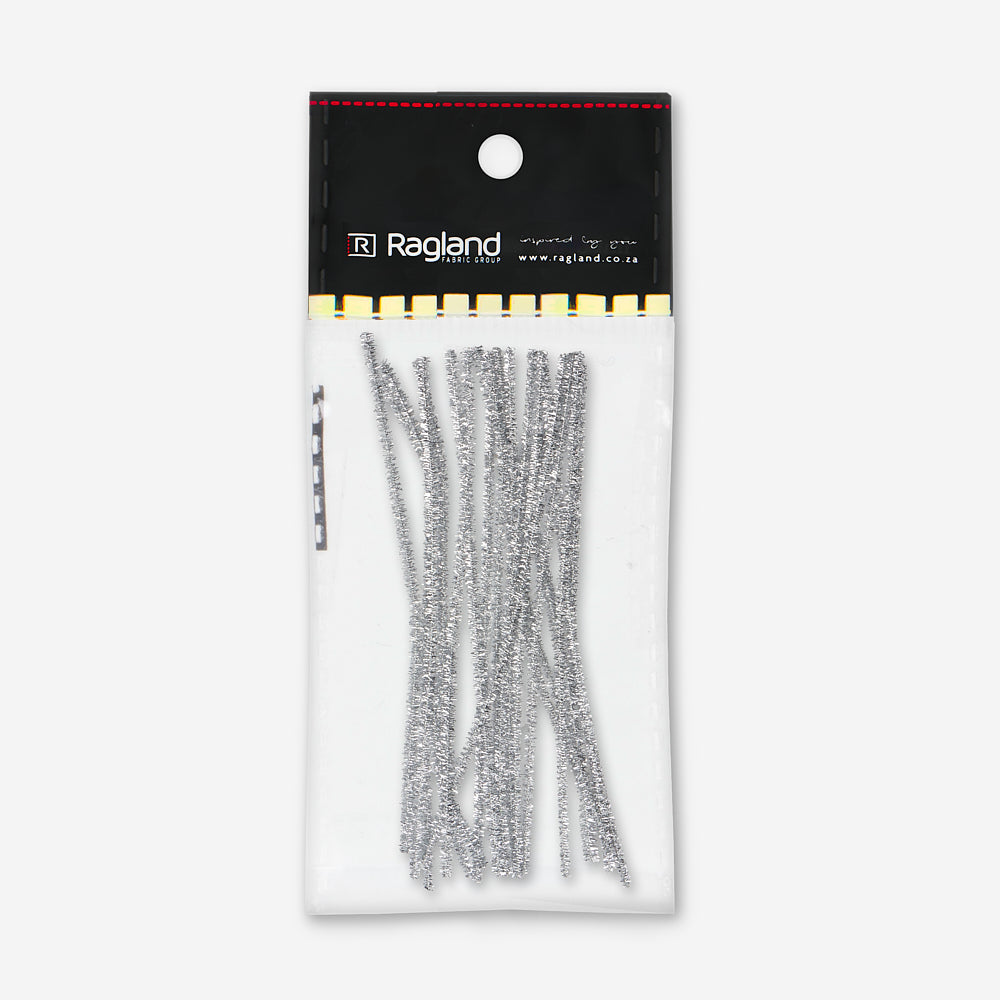 Chenille Stick Metallic (Pack of 20)- Silver