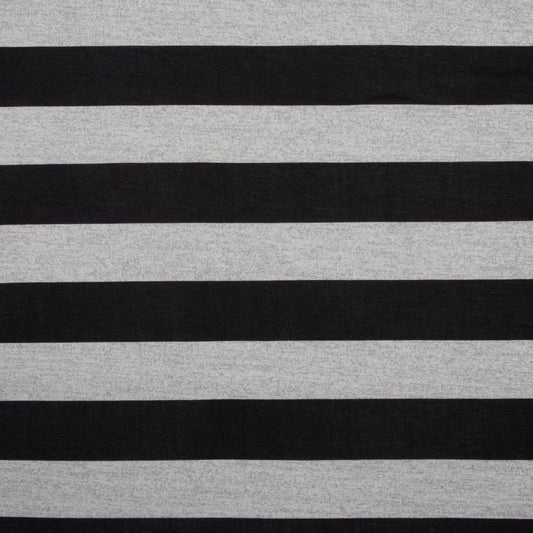 Chunky Jersey Knit Melange Black Stripe