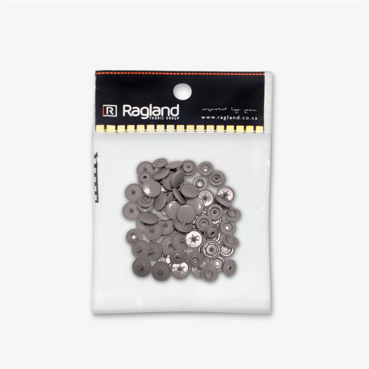 Plastic Snap Fastener - Grey (20's)