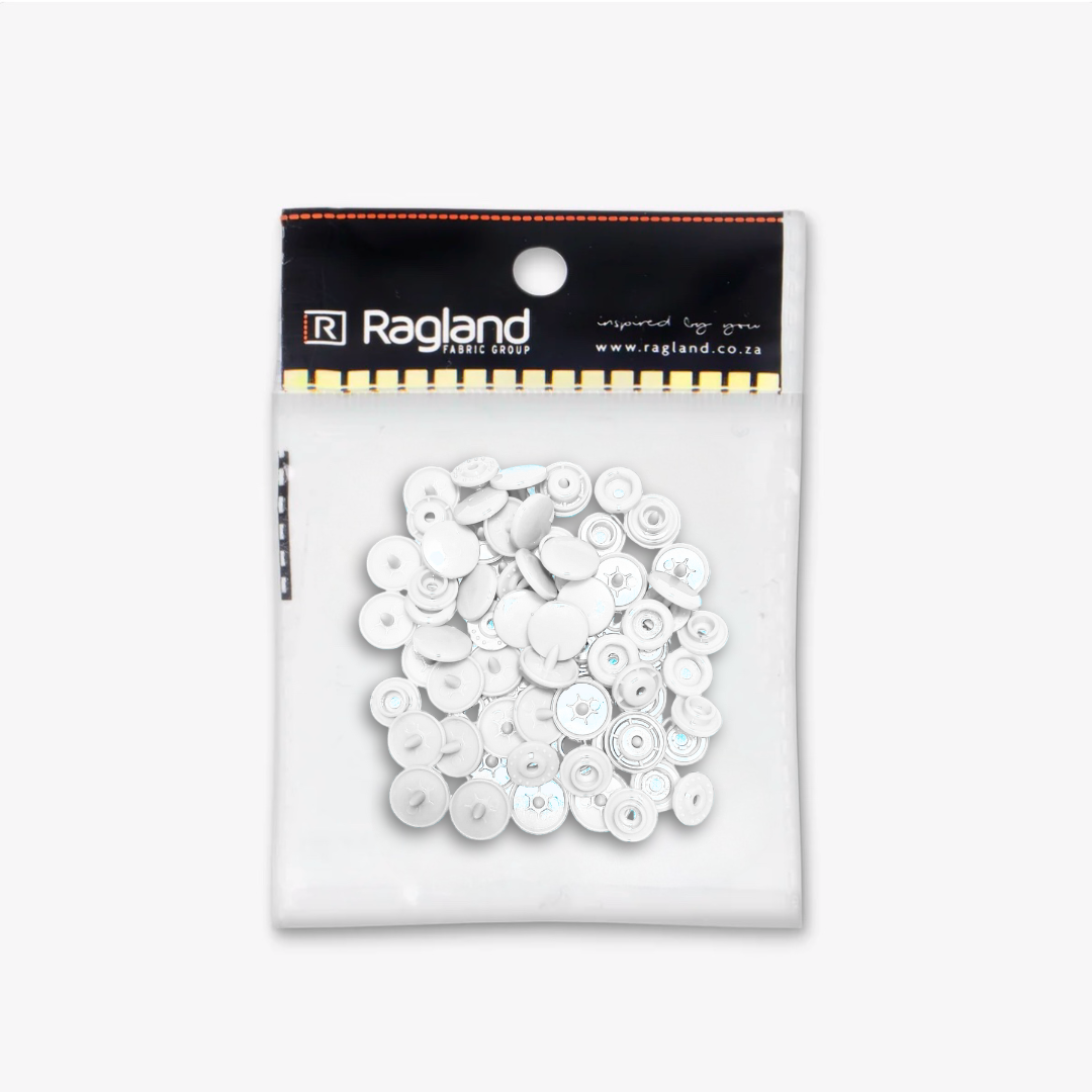 Plastic Snap Fastener - White (20's)