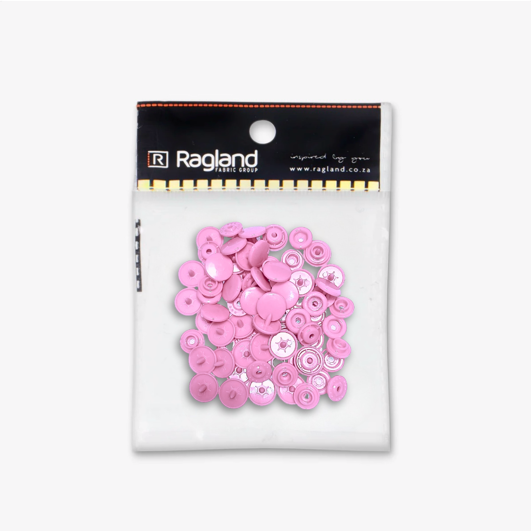 Plastic Snap Fastener - Baby Pink (20's)